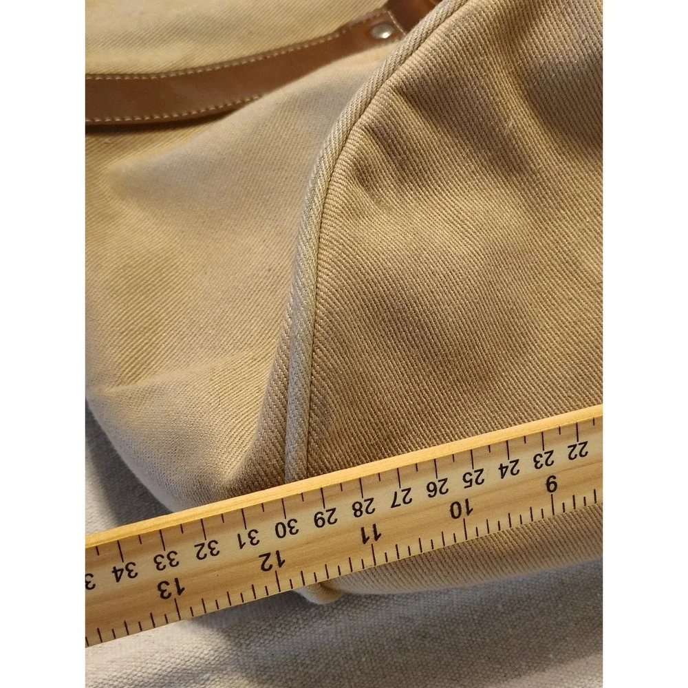 Vintage Lagerfeld Paris Le Club Canvas Duffel Bag Tan Brown Weekend Travel Bag